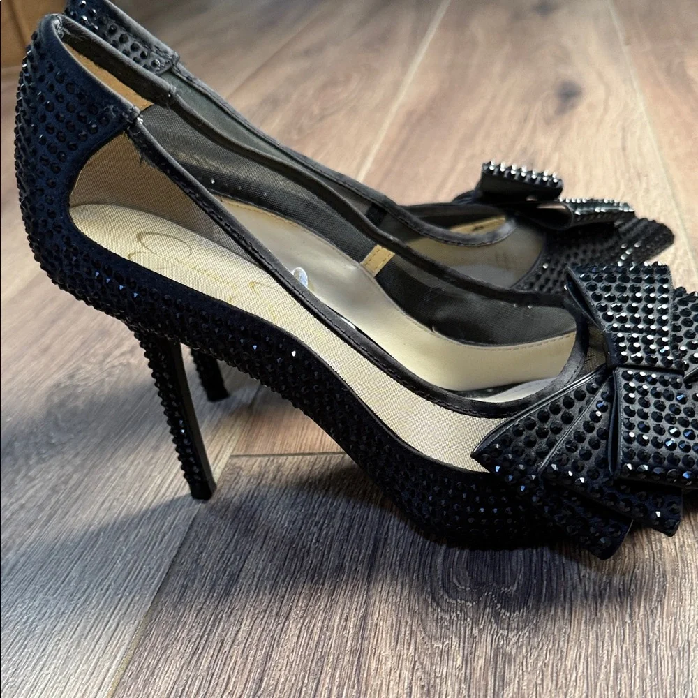 Jessica Simpson 9 Elegant Black Bow Women Shoes - Picture 6 of 9